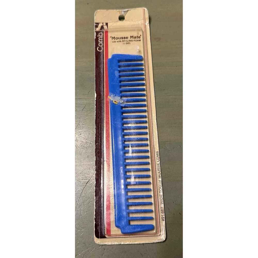 Vintage Stance Wide Tooth Mousse Comb Blue New use with styling mousse or gel